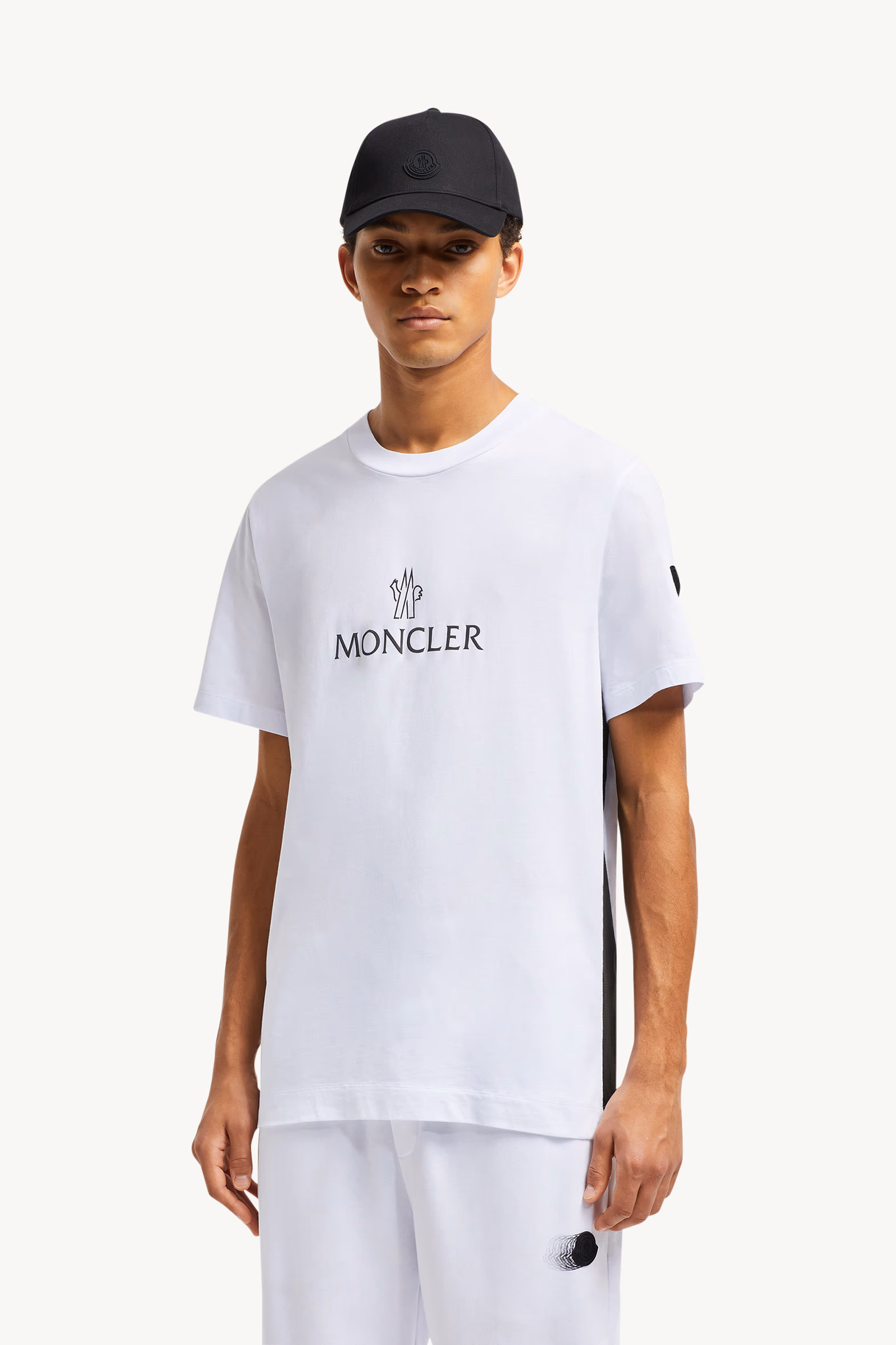 Logo Cotton T-Shirt Men Optical White Moncler 0